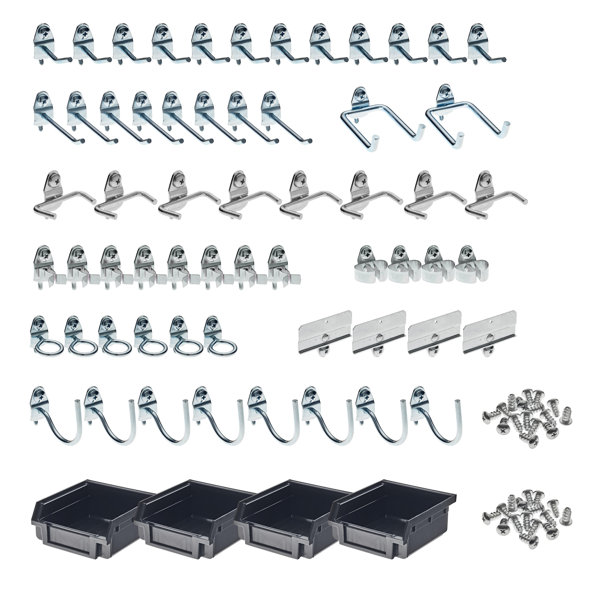 Triton Products LocBoard LB2-S Lot De 2 Panneaux Perforés Carrés En Acier Inoxydable Avec Matériel De Montage Mural, 61 X 108 X 9/16 Cm (l X H X P